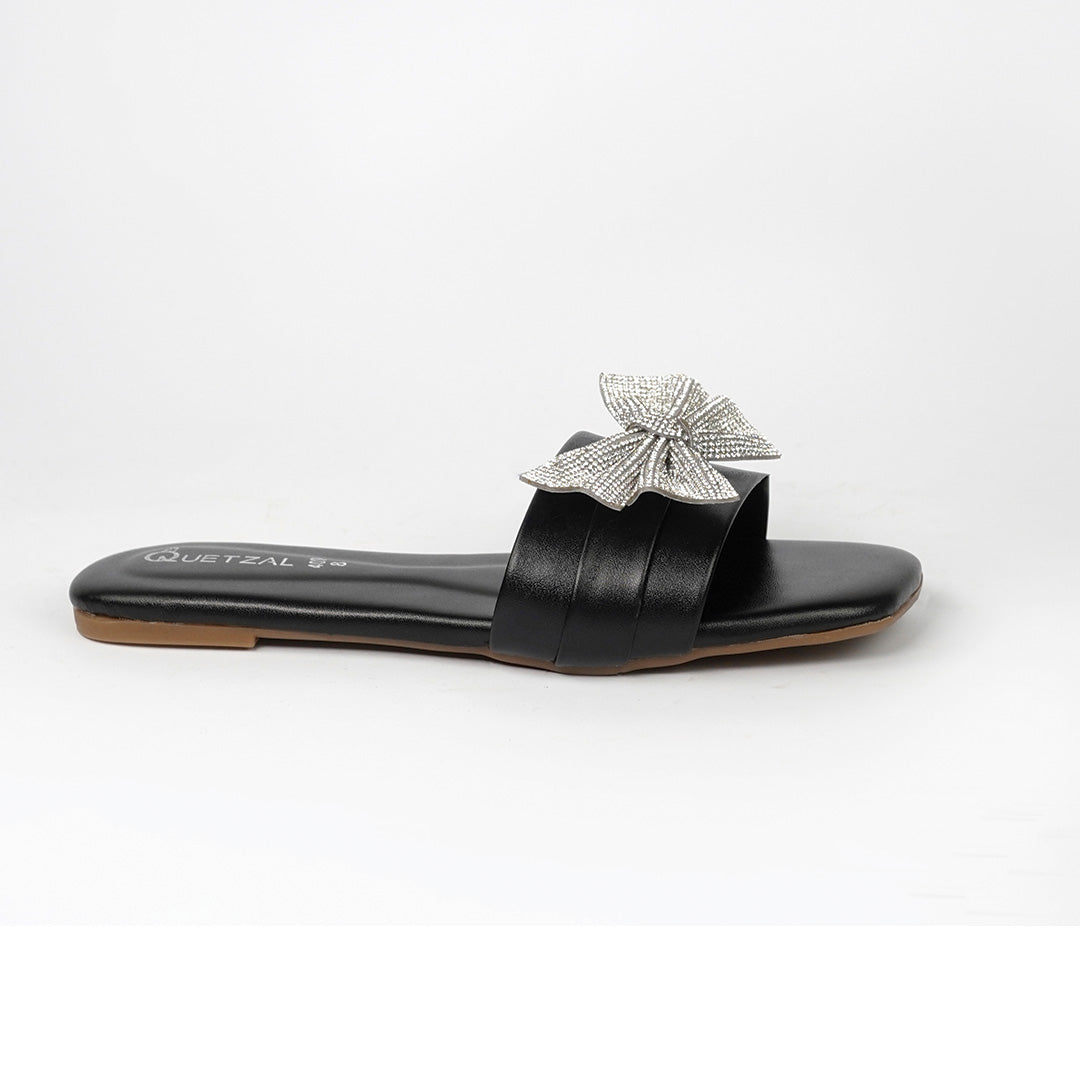 Quetzel Black Butterfly Flat slipper